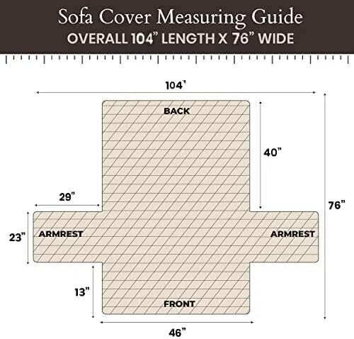 VANELUX Funda de sofá reversible lavable, suave, acolchada, resistente al agua, con espuma antideslizante y correas elásticas protector para