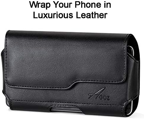 AGOZ Funda de piel prémium para Apple iPhone SE 2022, SE 2020, 8, 7, 6S, 6 con clip para cinturón, trabillas y cierre magnético (para adaptarse a