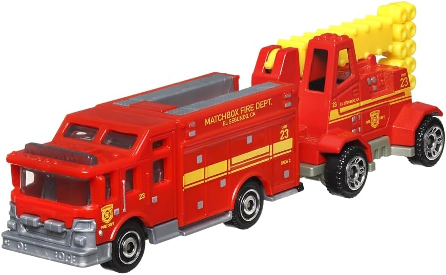 Matchbox Collectors – Juego de enganche y transporte fundido a presión para 70 años de aniversario, MBX Fire Rescue Fire  Motor de escuadrón de