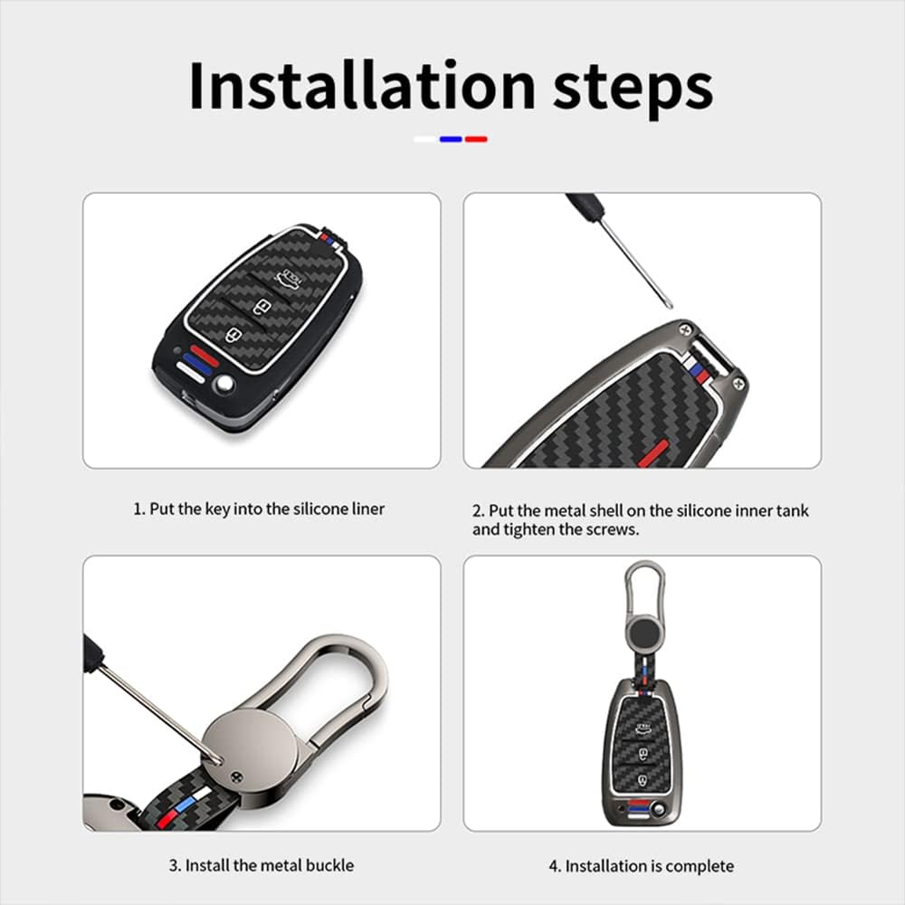 JanneChou Carcasa protectora de aleación de zinc compatible con Hyundai Accent Elantra Kona Santa Fe Veloster