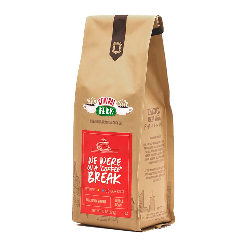 Central Perk – Café de grano entero, café tostado oscuro, “We Were On A ‘Coffee’ Break”, 100% café arábica, 1 bolsa (10 onzas)