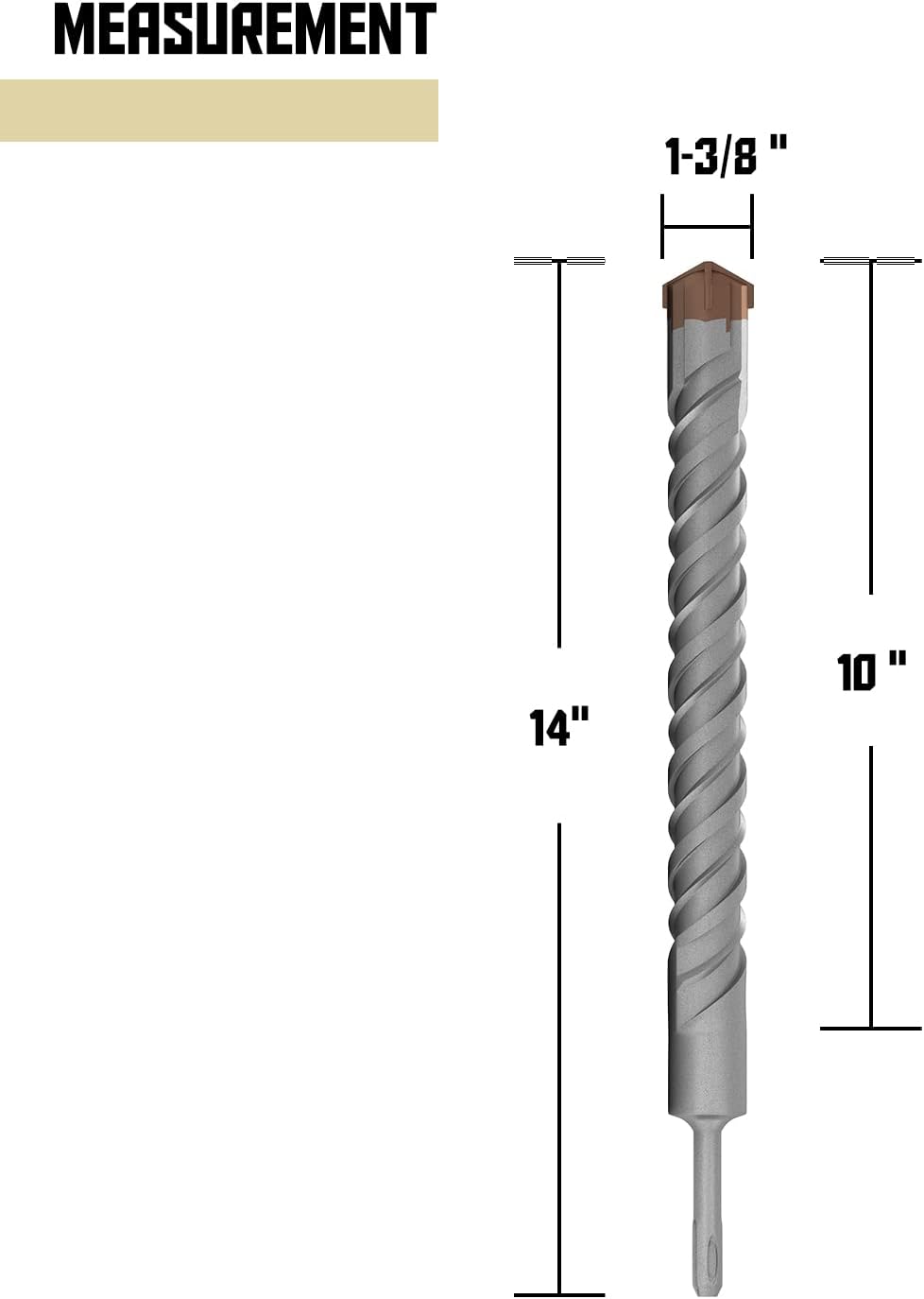 TANG SDS Plus – Broca de martillo de roatría de 1-38 pulgadas x 13-34 pulgadas para instalación de paneles de valla al aire libre, kit de valla de