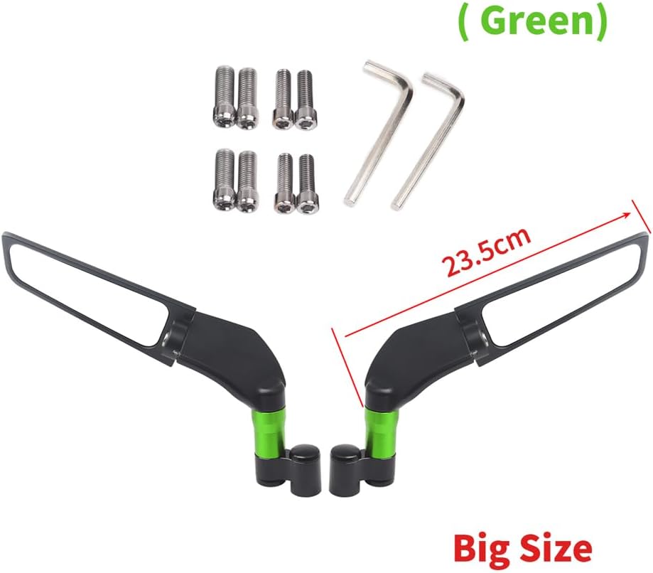 para Espejo retrovisor para FZ1 FZ6 FZ8 FZ25 FZ400 FZ07 FZ09 FZ10 FZS15Wind Wing Side Retroviseur Espelhos Moto Accesorios de motocicleta (negro)