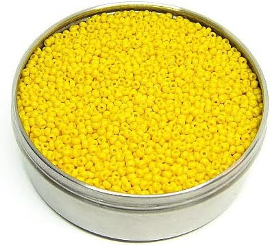 Cuentas de semillas Rocailles PRECIOSA de 0.71 oz 80, amarillo brillante