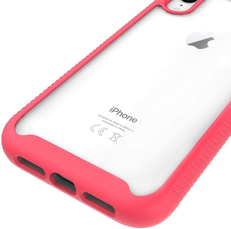 Asuwish Funda para iPhone XR 6.1 con protector de pantalla de vidrio templado y soporte delgado, funda protectora híbrida resistente para iPhone XR