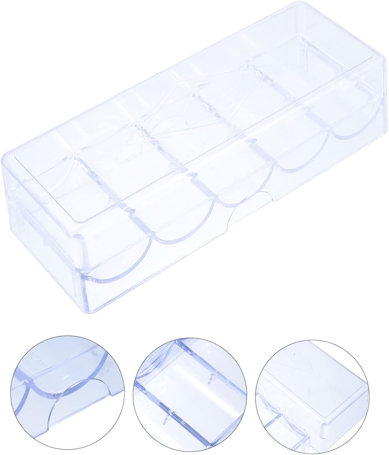 LABRIMP Contenedor de almacenamiento de 5 compartimentos de plástico, caja de chips, contenedor transparente, caja organizadora transparente para