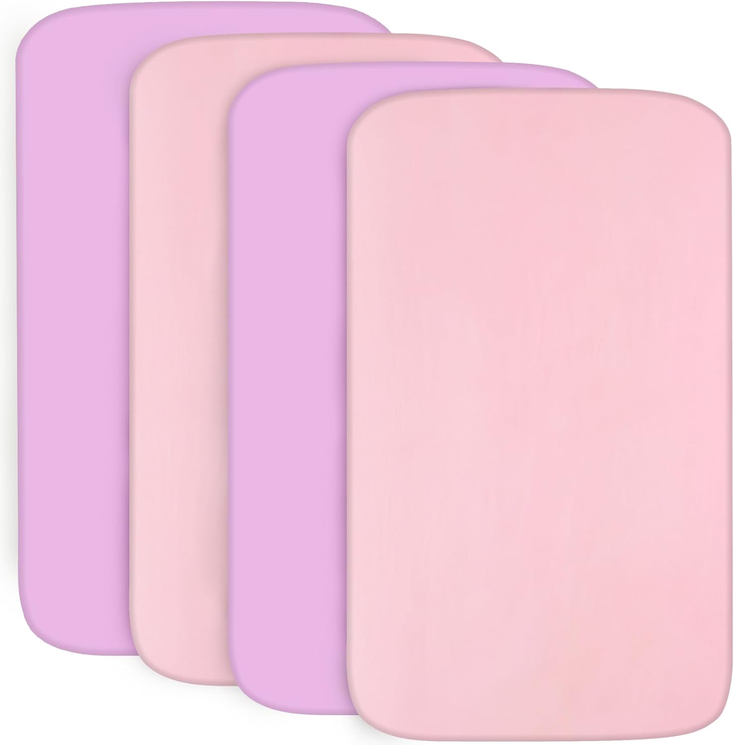 Biloban Sábanas de cuna para niña, paquete de 4, sábana bajera ajustable para colchón de cuna estándar, sábanas acogedoras para niños pequeños,