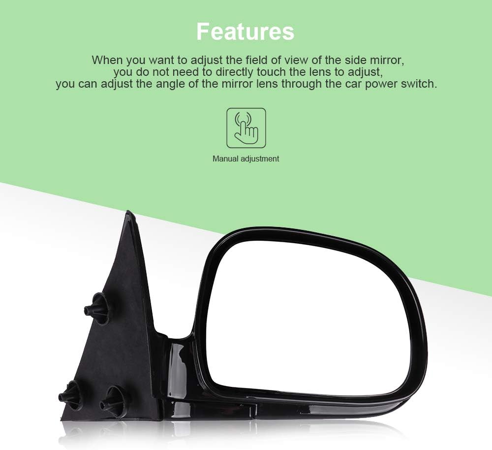 SCITOO Espejo lateral manual plegable negro retrovisor lateral compatible con Chevy Blazer 94-98 94-98 GMC Jimmy S-15 Sonoma 96-98 Isuzu Hombre