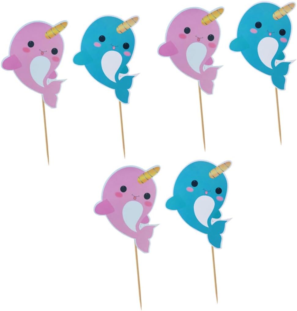 Alasum 18 Pcs Sea Cake Decoration Nautical Cupcake Picks Ocean Theme Birthday Party Decoration Beach Cupcake Topper Whale Decor Whale Cake