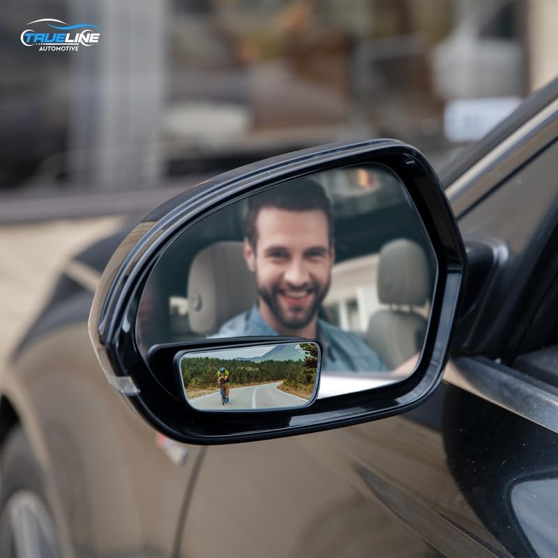 True Line Automotive Paquete de 2 espejos de punto ciego para automóvil, espejo rectangular de punto ciego para automóvil con visión ajustable de