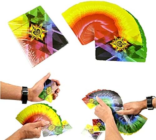 Magia 3 piezas de cuatro colores finas tarjetas de fanning y manipulación etapa ilusiones tarjeta truco accesorios mágicos (3.5 in x 2.6 in)