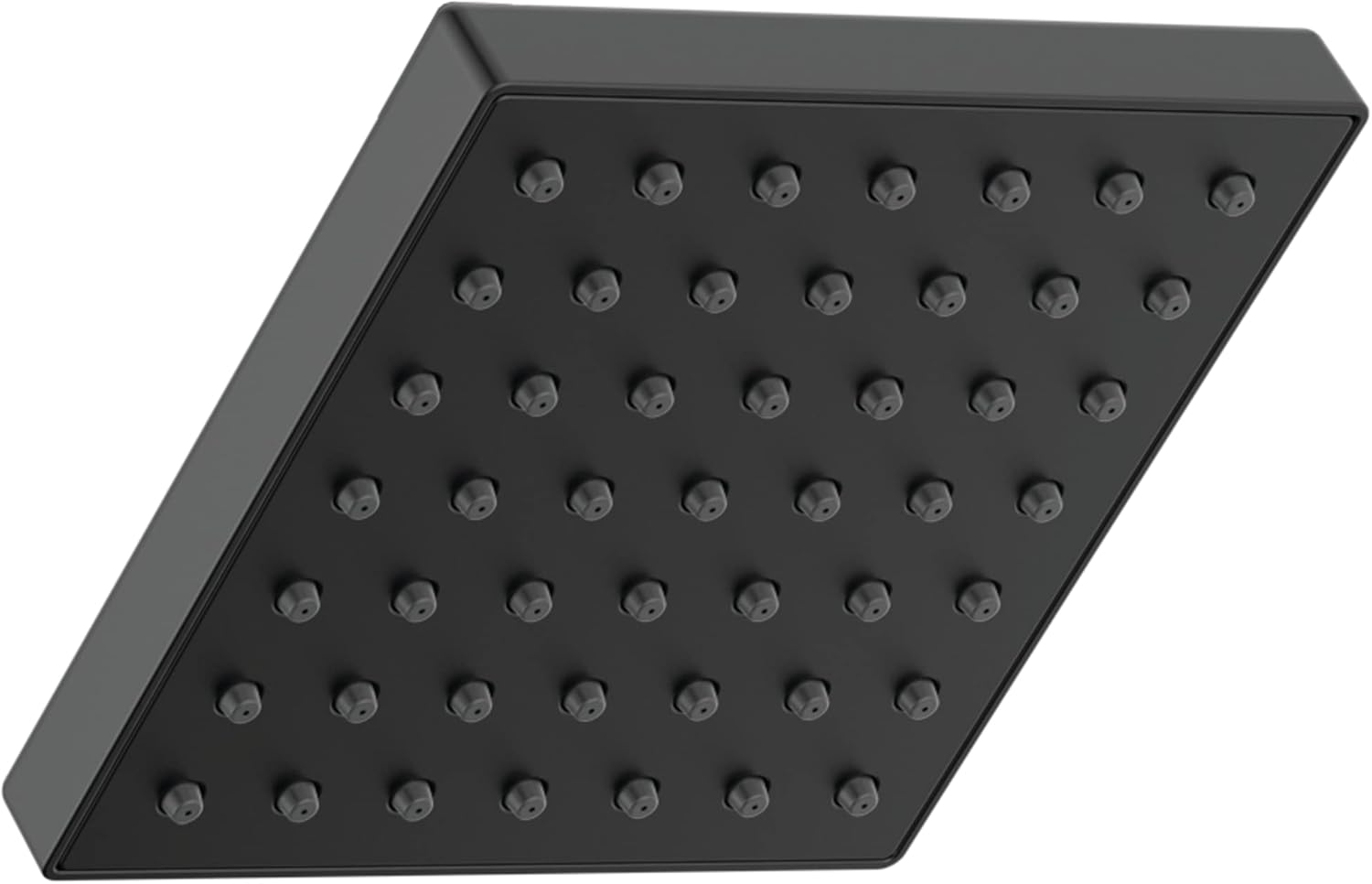 Delta Faucet Moderno cabezal de ducha de un solo rociador de 5 pulgadas, cabezal de ducha cuadrado negro, cabezal de ducha de alta presión, caudal