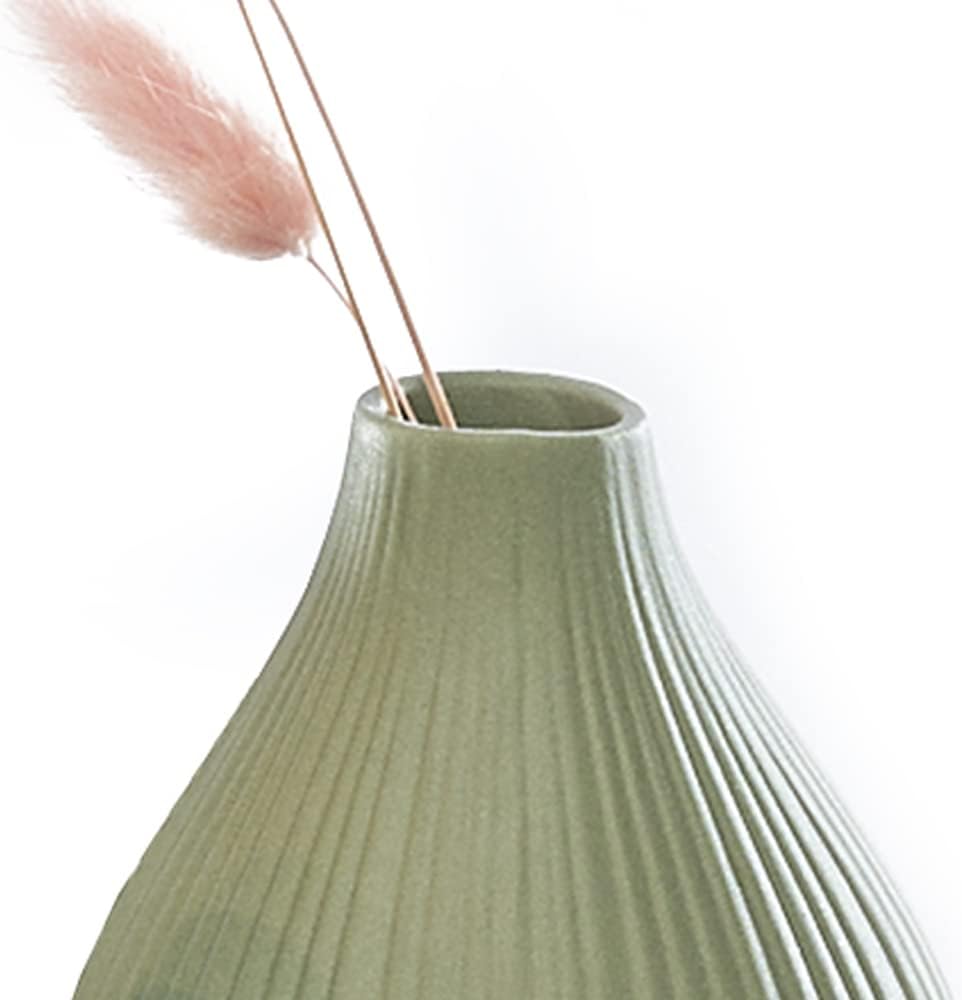Chive Jarrón de cerámica ‘Frost’ – Juego de 6 hermosos jarrones pequeños para flores y plantas de casa, centros de mesa perfectos para estantes y