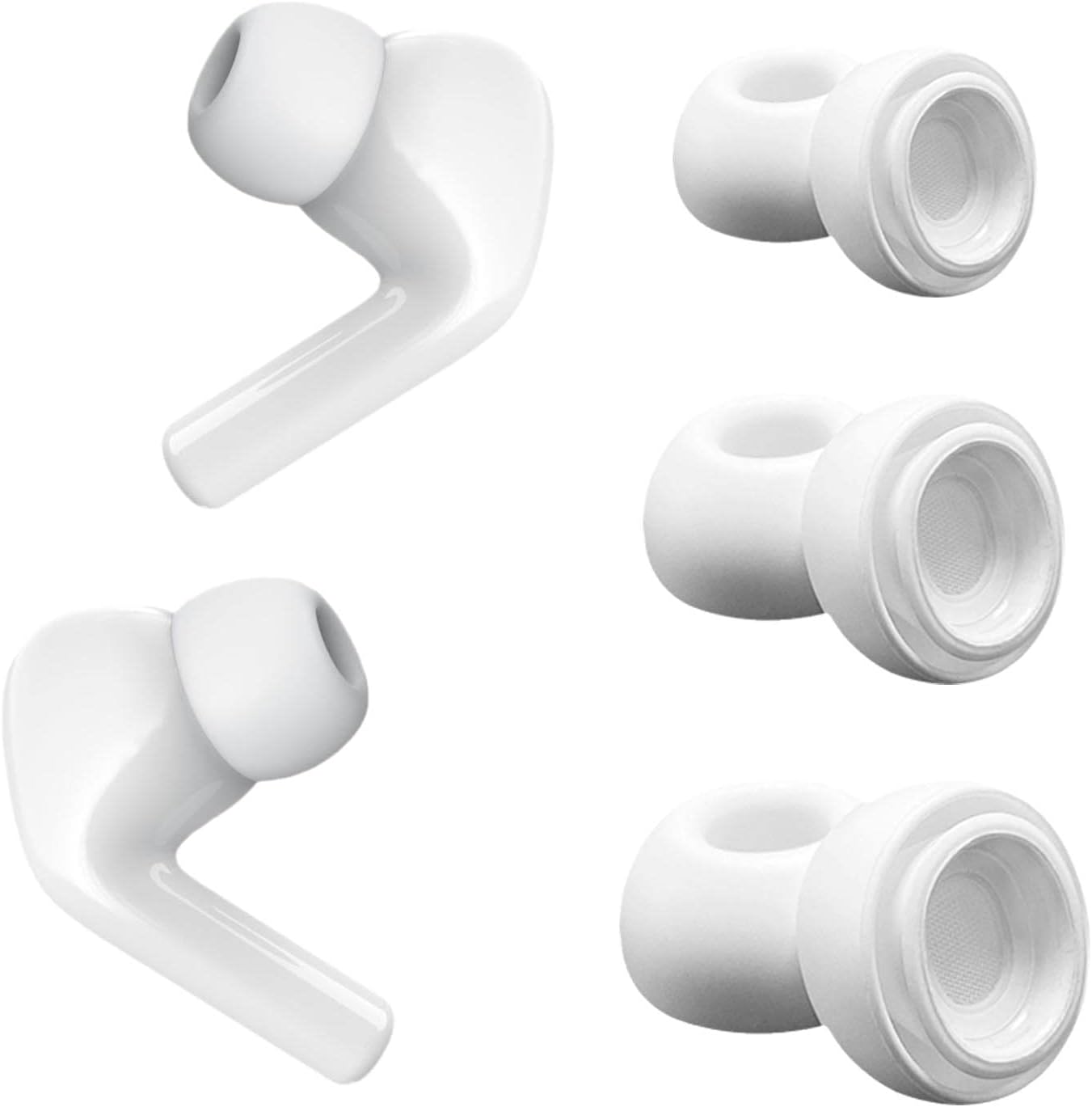 12 pares de almohadillas de repuesto para Airpods Pro y Airpods Pro 2nd, caben en la funda de carga (12)