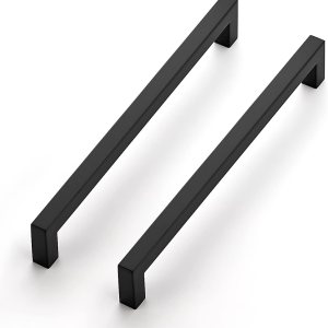 Ravinte Paquete de 18 manijas cuadradas de gabinete de cocina de 8-45 pulgadas, color negro mate, tiradores de cajón negros, accesorios de gabinete Ravinte Paquete de 18 manijas cuadradas de gabinete de cocina de 8-45 pulgadas, color negro mate, tiradores de cajón negros, accesorios de gabinete