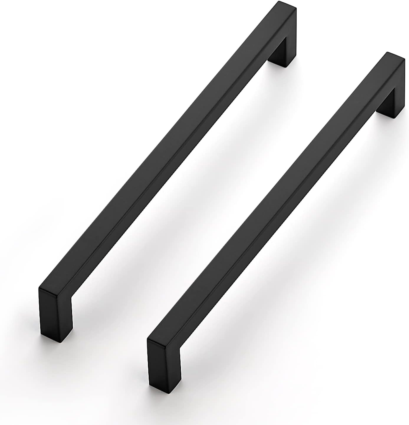 Ravinte Paquete de 18 manijas cuadradas de gabinete de cocina de 8-45 pulgadas, color negro mate, tiradores de cajón negros, accesorios de gabinete