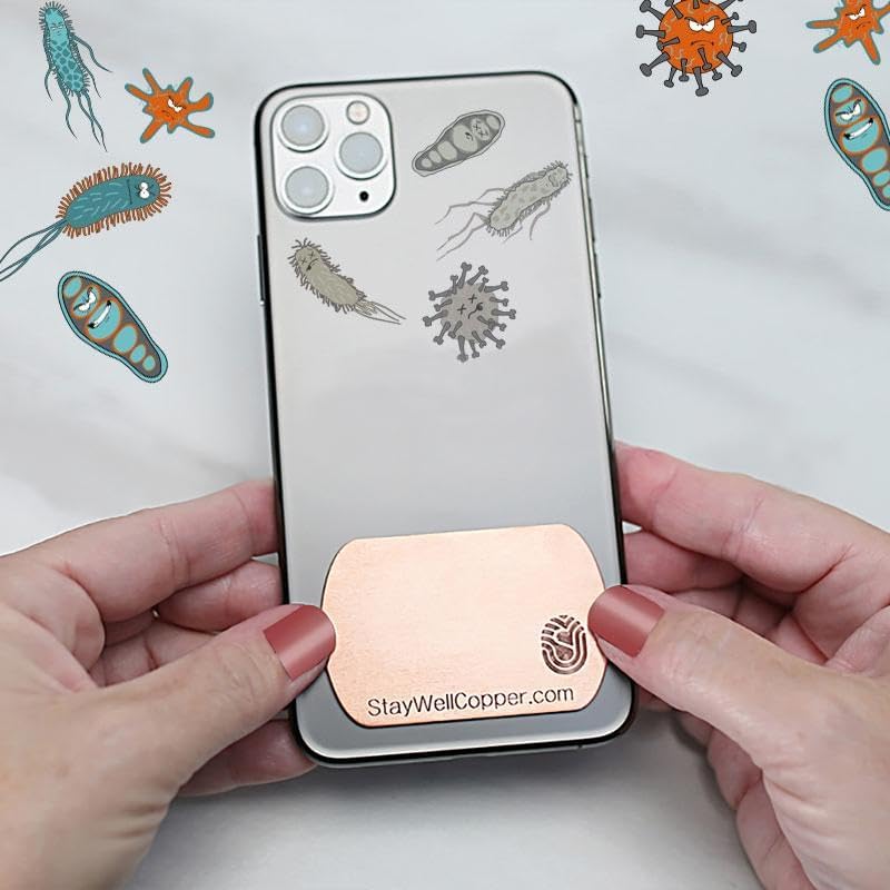 StayWell Parche de placa de cobre puro para teléfono, insignia, tableta o placa de teléfono celular, accesorios para teléfonos celulares para salud