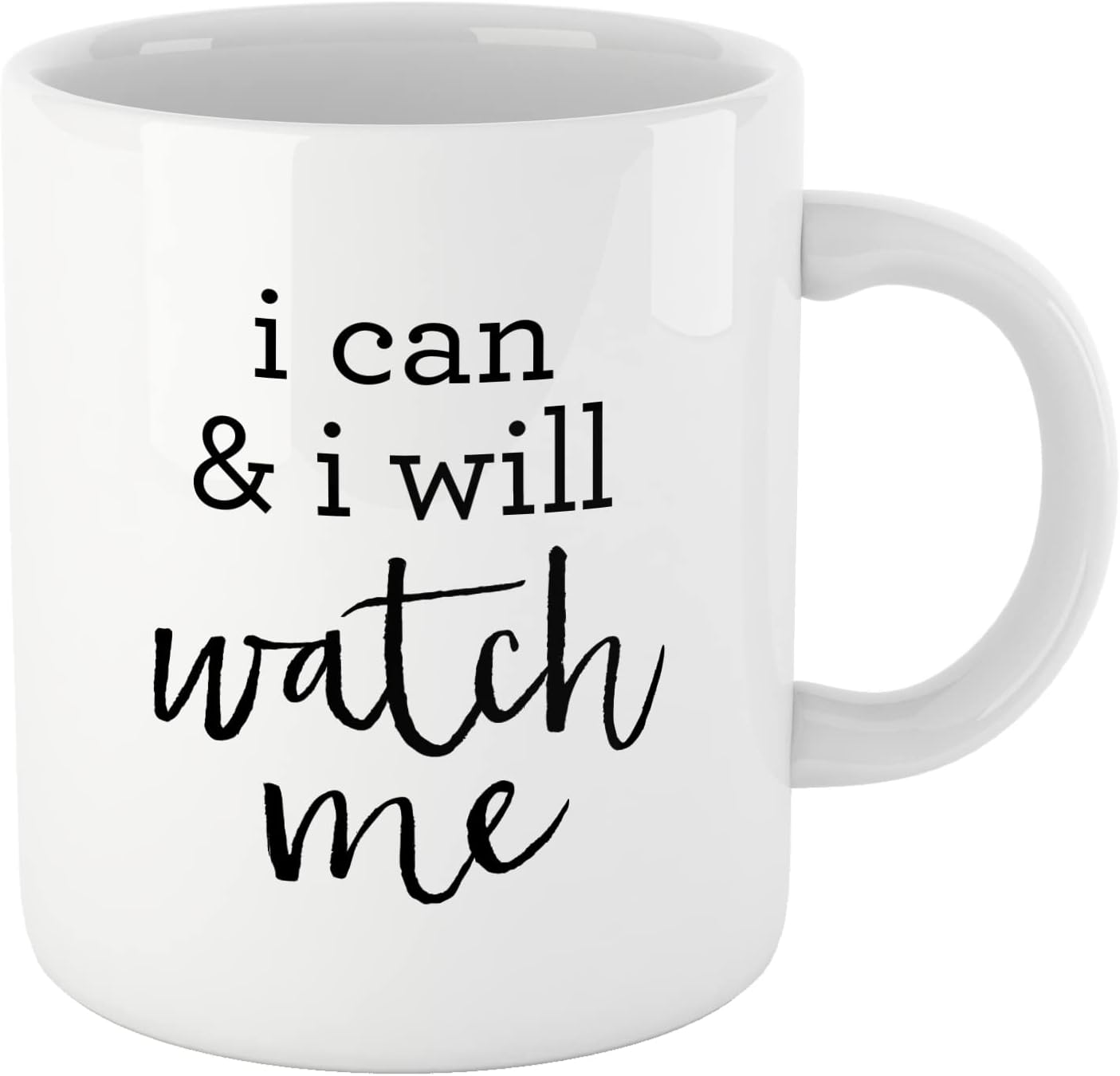 Taza de lectura para amantes de los libros, con cita BW, con texto en inglés “I CAN AND I WILL WATCH ME”, regalos de ratones de biblioteca,