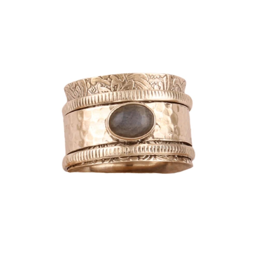 Natural Labradorite Ring, 925 Silver Ring, Handmade Spinner Ring, Spinner Band Ring Women, Antique Silver Ring, Statement Silver Ring, Blue Gemstone