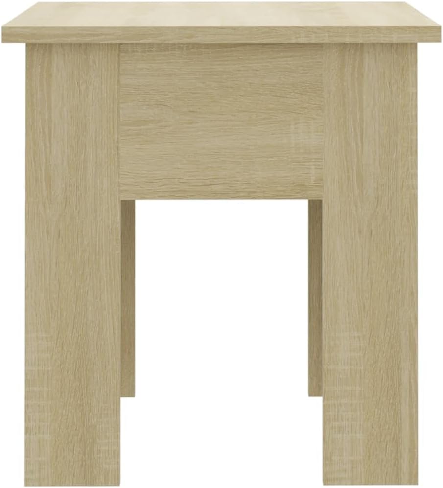 Mesa auxiliar, mesa de centro moderna, adecuada para sala de estar, oficina, balcón, estudio, sala de estar familiar, roble Sonoma de 15.7 x 15.7 x