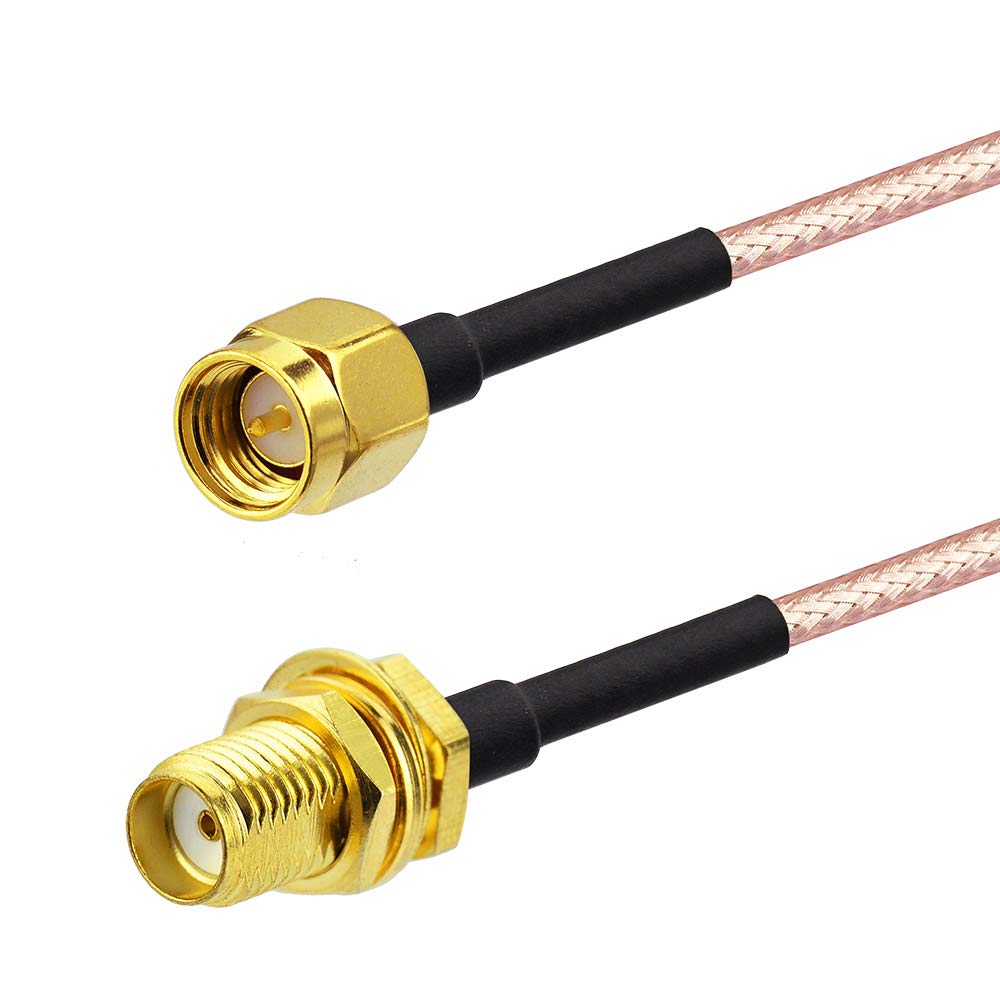 SUPERBAT SMA macho a SMA hembra RF cable coaxial coaxial de 20 pulgadas + 5 piezas kit adaptador coaxial RF, cable SMA + kit adaptador SMA a