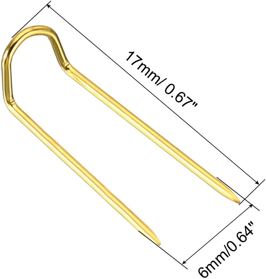 PATIKIL Pasadores de horquilla, 200 pines de acero inoxidable para coser en U de 0.7 pulgadas, pasadores de doble bloqueo para coser joyas, tela,