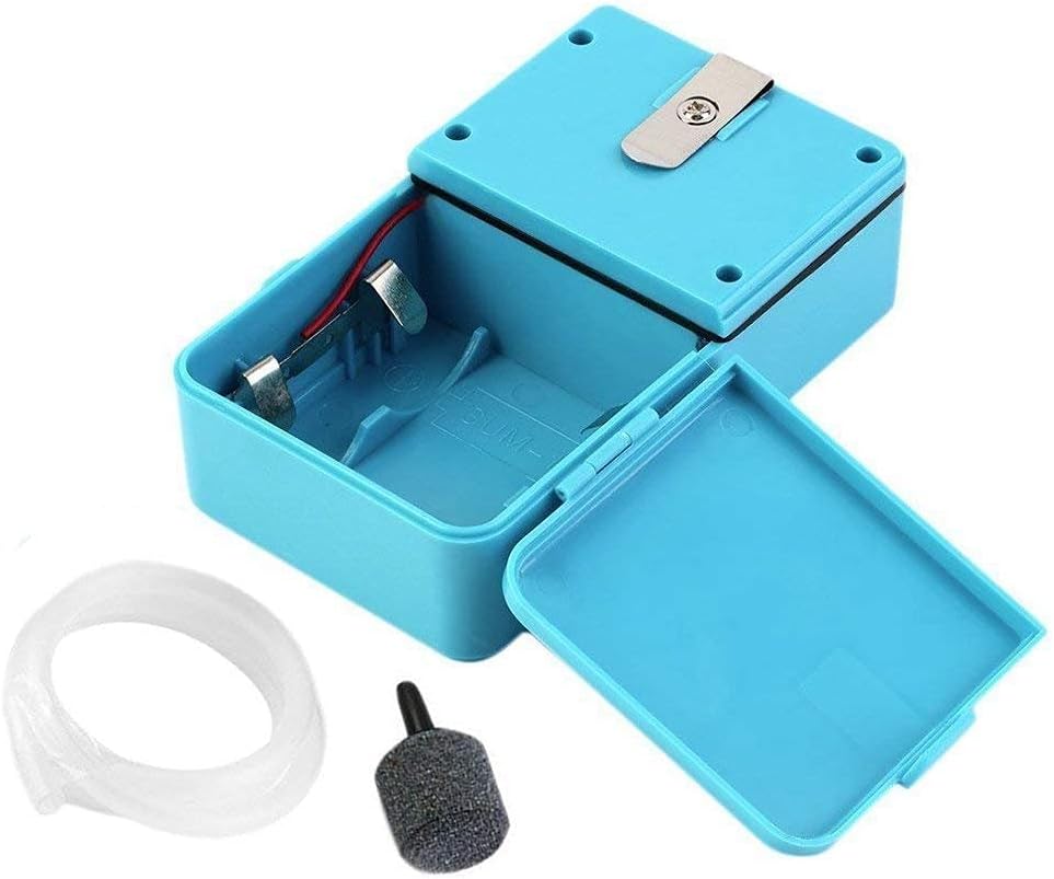 Saim – Bomba de aire portátil con batería de acuario portátil, funciona con batería de reserva para tanque de peces, aireador, oxígeno
