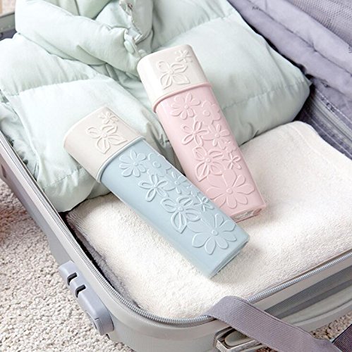 WOIWO 2PCS un contenedor de cepillo de dientes portátil simple y elegante de viaje