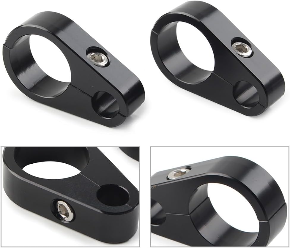 GZYF 2 clips de abrazadera de cable de embrague de freno de motocicleta para manillar Harley de 1 pulgada, 1 agujero, negro