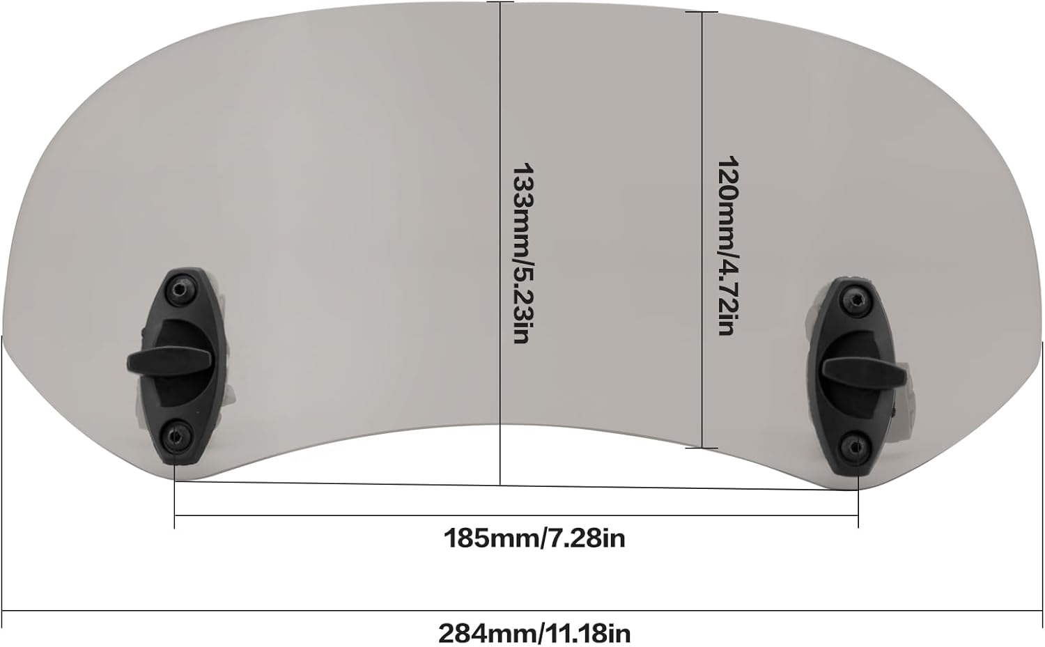 LKV Extensión de parabrisas de motocicleta, deflector de viento universal con clip ajustable de humo compatible con Harley Yamaha Kawasaki Suzuki