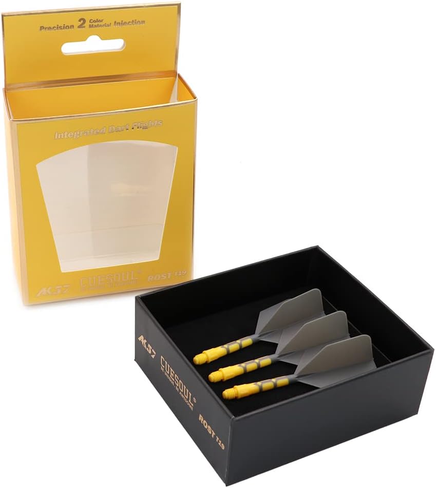 CUESOUL ROST T19 Integrated Dart Shaft and Flights Big Wing Shape Grey 28mm-Say Goodbye to Falling Dart Flight