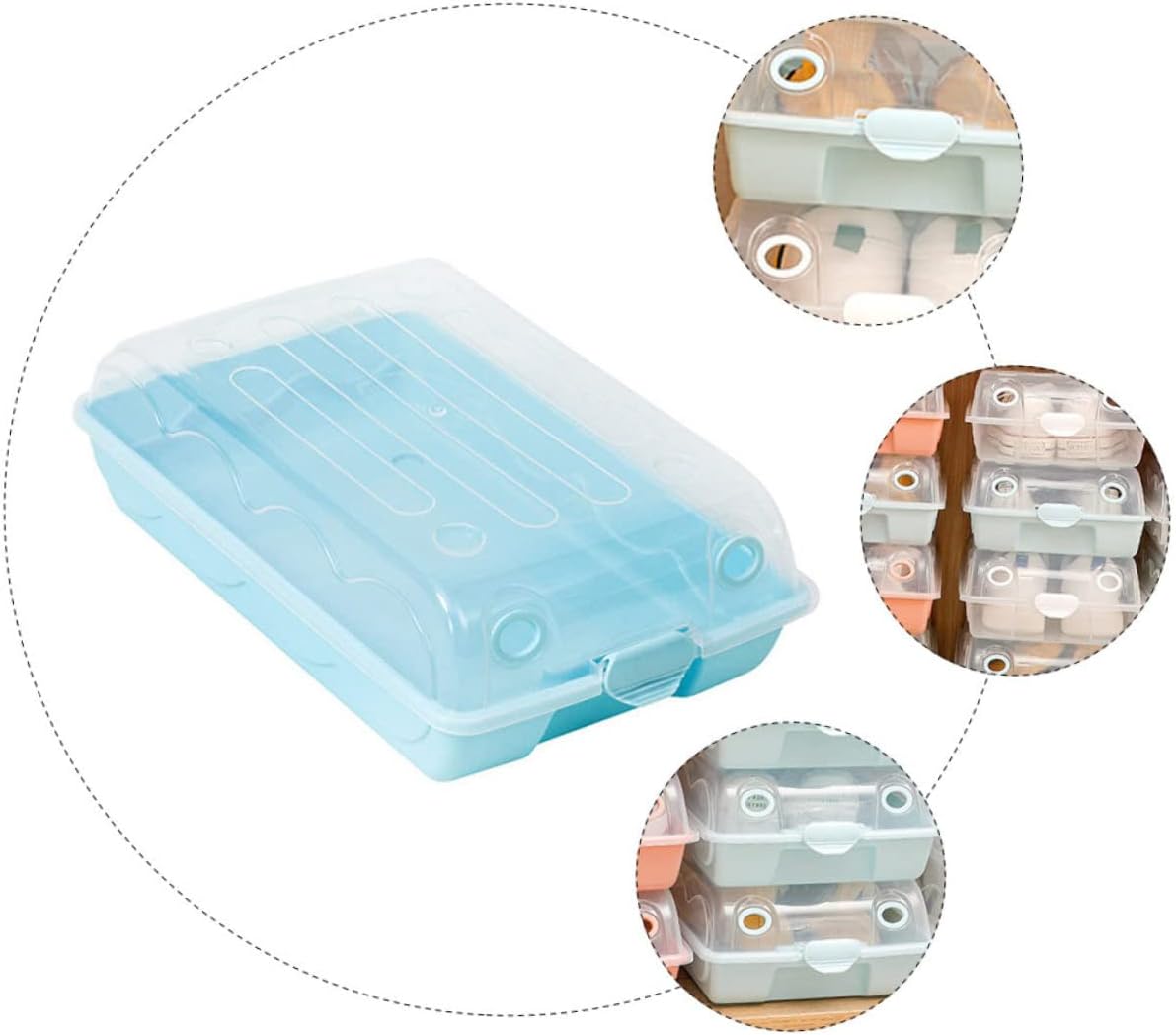 NOLITOY 1 caja de plástico para zapatos, ropa interior de mujer, zapatos de gimnasio para botas, contenedores de zapatos, organizador de cajones de