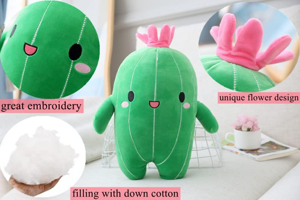 Juguete de peluche de cactus con cara sonriente, súper lindo, almohada de felpa suave de cactus, decoración creativa de plantas de cactus, gran