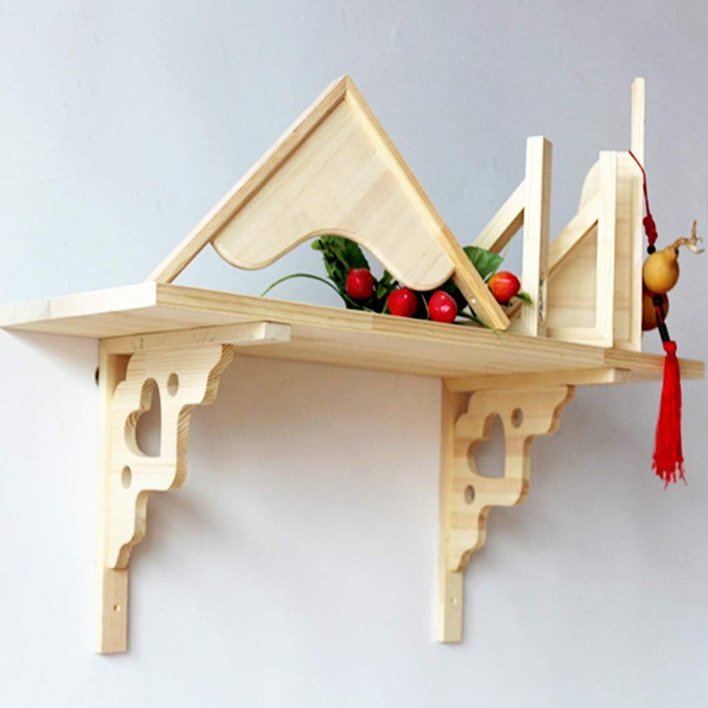 Creativos soportes de estante triangulares de madera maciza en forma de corazón sin pintar, soportes de estante ocultos para montaje en pared,