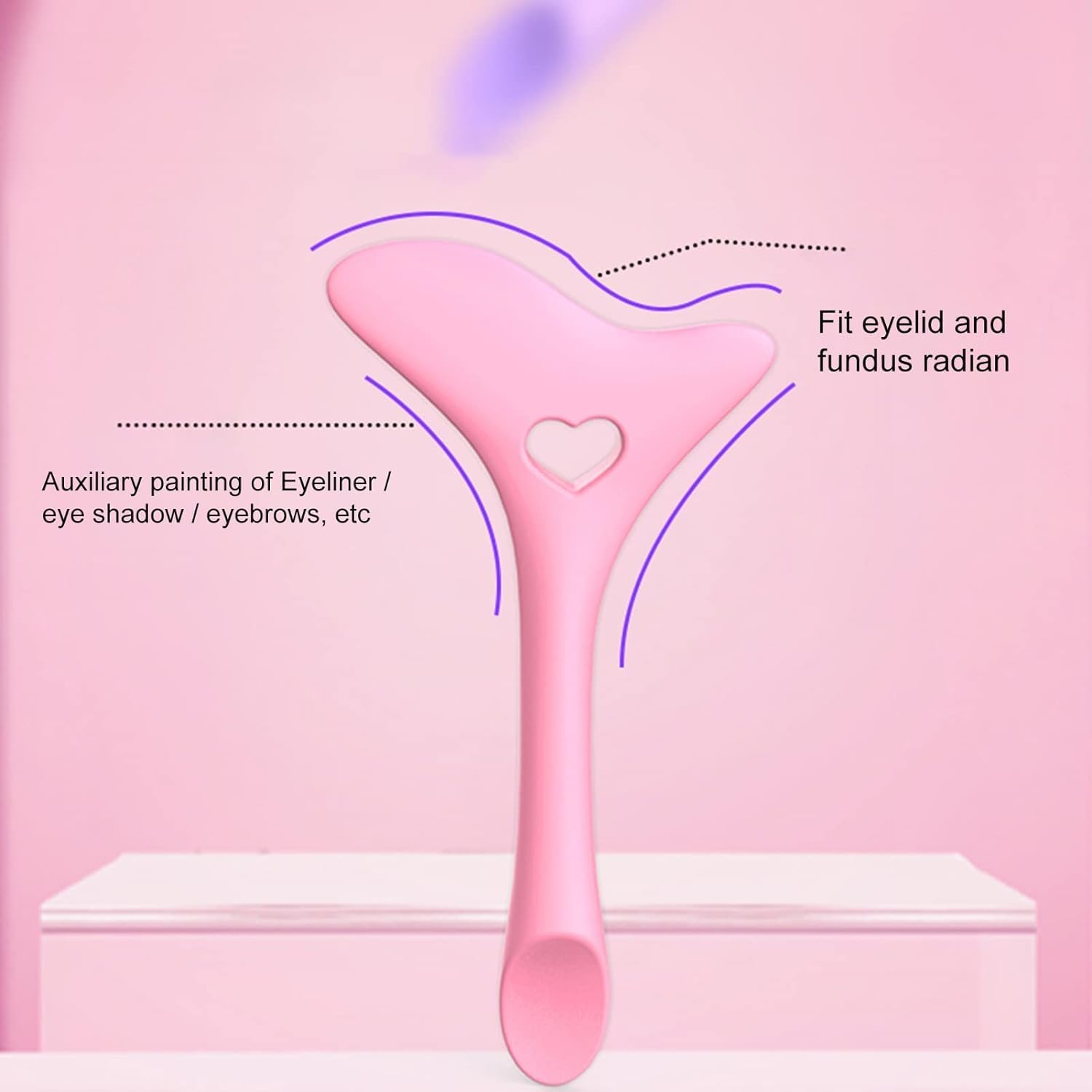 Plantilla de ayuda para delineador de ojos rosa, plantillas multifuncionales para delineador de ojos, herramienta de maquillaje de ojos, herramienta