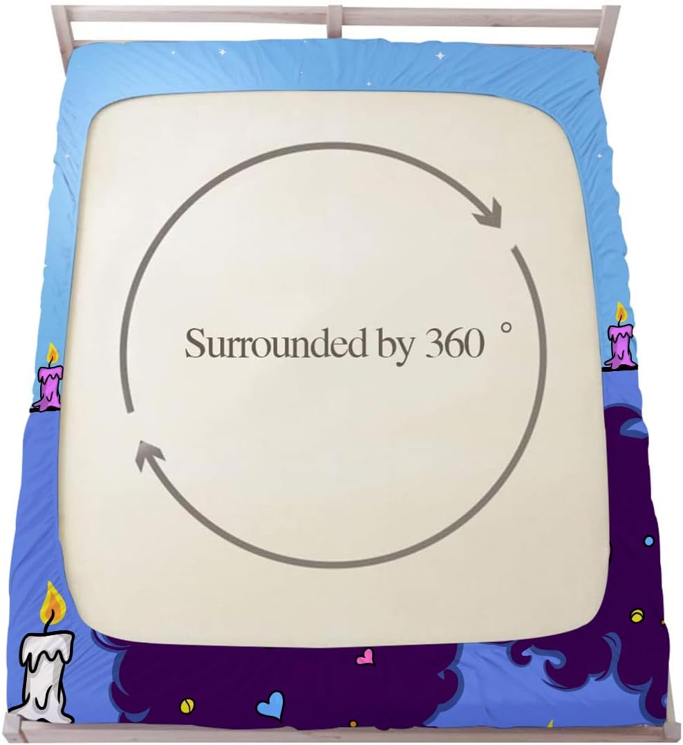 Gusuhome Juego de ropa de cama mágica de niña negra afroamericana, tamaño Queen, linda luna princesa, juego de sábanas ajustables para niños, tiara