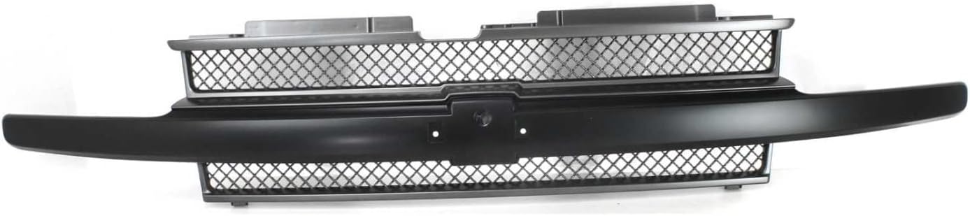 Nueva rejilla para Chevrolet Trailblazer 2002-2005, carcasa negra pintada e inserto, con barra central negra, sin agujeros para arandela de faros