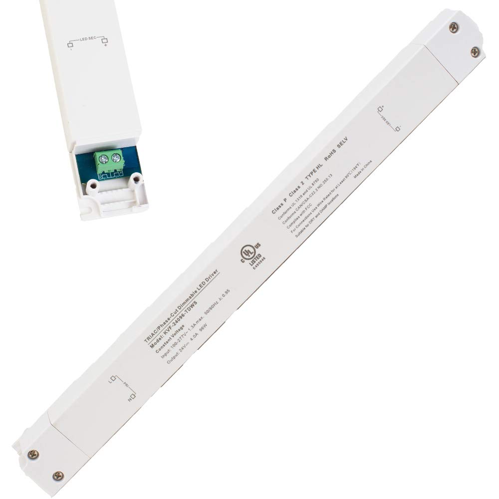 Controlador regulable Triac de 24 V con certificación UL, fuente de alimentación de voltaje constante para control de luz LED por regulador de pared