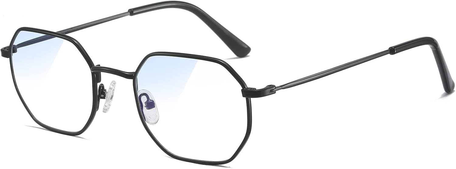 Lentes de bloqueo de luz azul para mujeres y hombres, lentes de computadora con marco de metal ultraligeros, antifatiga ocular y deslumbramiento UV,