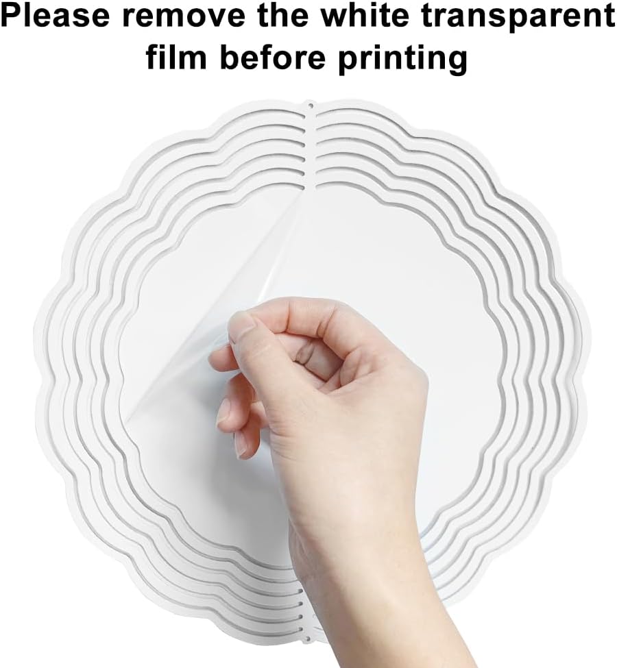 Paquete de 4 hilanderos de viento de sublimación, 3D de aluminio colgantes de 10 pulgadas, sublimación para interiores y exteriores, jardín y patio,