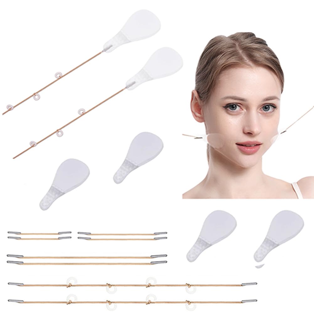 Cinta de estiramiento facial invisible, cinta invisible de estiramiento facial y bandas en forma de V, herramientas faciales para arrugas, ojos,