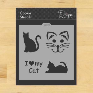 Plantilla de galletas y manualidades I Love My Cat de Designer Stencils Plantilla de galletas y manualidades I Love My Cat de Designer Stencils