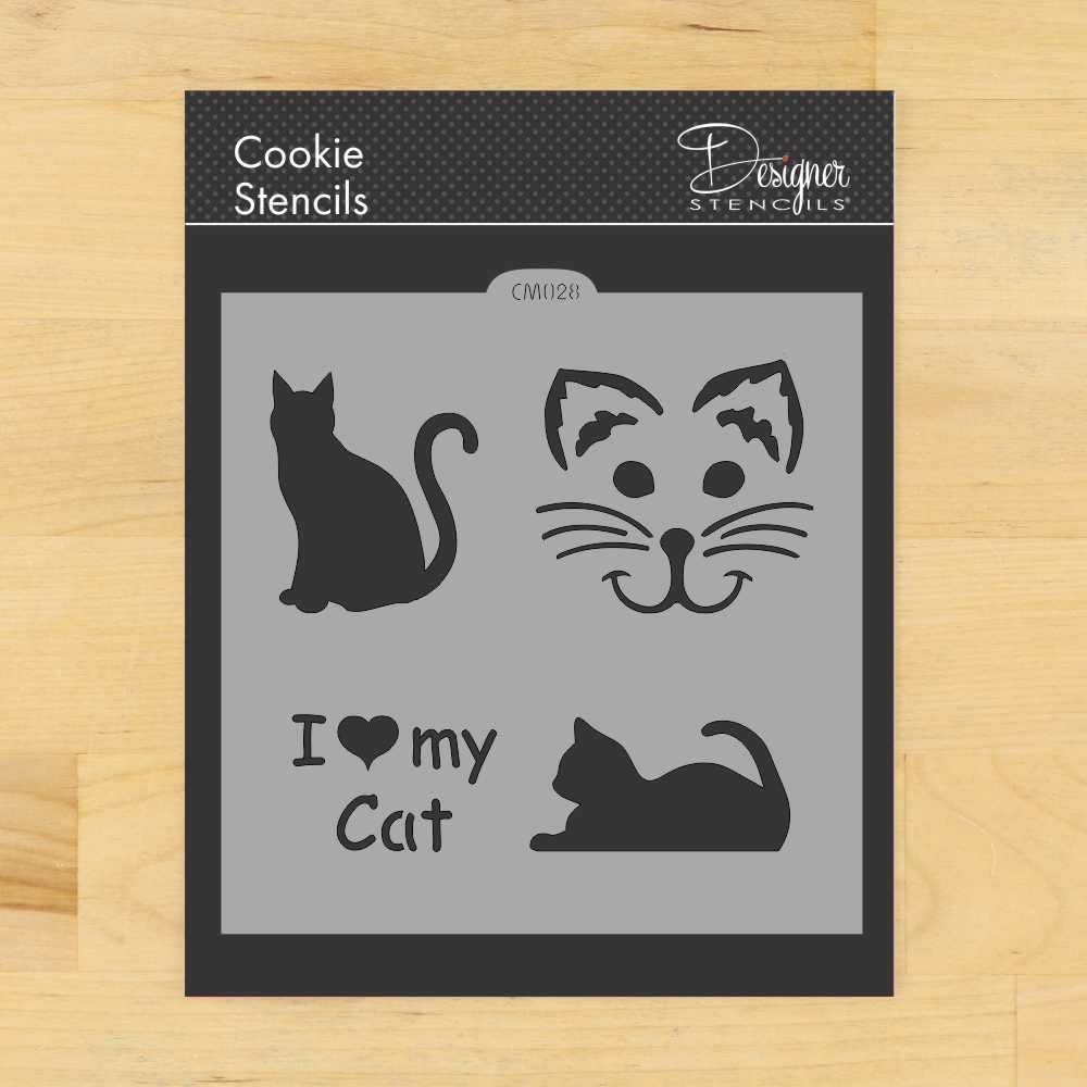 Plantilla de galletas y manualidades I Love My Cat de Designer Stencils