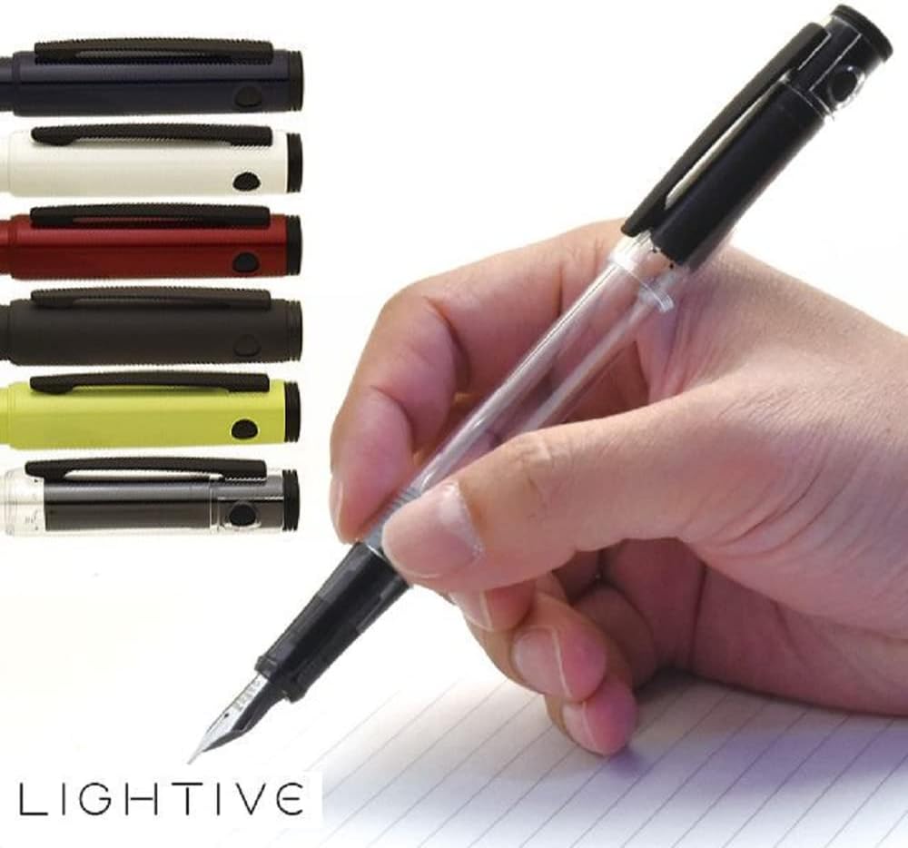 Pilot – Pluma estilográfica luminosa, punta media, color amarillo activo, FLT-2SR-AYM, tinta negra, con lápiz capacitivo original, bolígrafo táctil