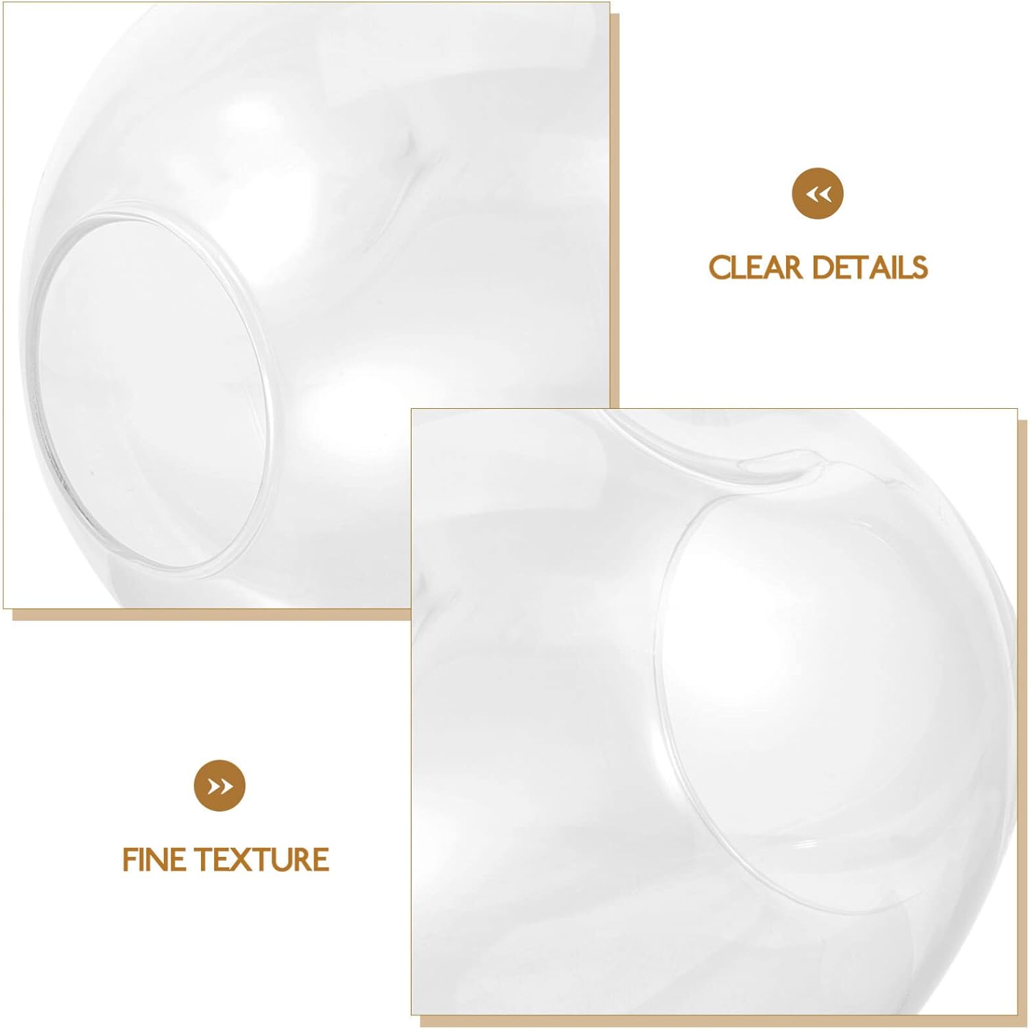Beaupretty Pantalla de lámpara de pared Pantalla de globo de vidrio Pantalla de lámpara de repuesto de lámpara de vidrio Lámpara de vidrio Post