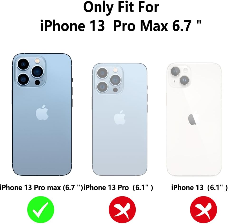 AIGOMARA Funda para iPhone 13 Pro Max de 6.7 pulgadas, bonita mariposa chapada en purpurina con protección de la cámara, a prueba de golpes,
