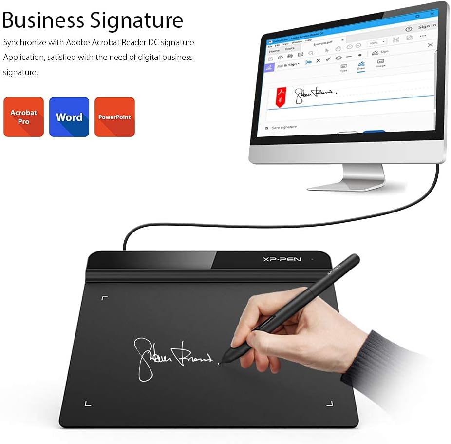 XP-PEN StarG640 – Tableta gráfica digital de 6 x 4 pulgadas, tableta ultrafina con 8192 niveles de lápiz capacitivo sin batería, compatible con