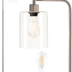 Oneach Lámparas de pie de 66.5 pulgadas para sala de estar con pantalla de cristal, lámpara de pie industrial para dormitorio, lámpara de pie Oneach Lámparas de pie de 66.5 pulgadas para sala de estar con pantalla de cristal, lámpara de pie industrial para dormitorio, lámpara de pie