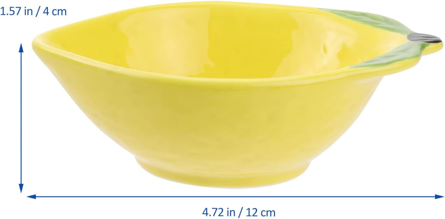 Hemoton Plato de cerámica para aperitivos, plato de limón, plato de postre para ensalada, pasta, bandeja para servir alimentos, plato de postre de