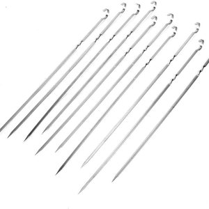 Fydun 10Pcs Stainl Steel Barbe Flat Skewer Grilling Tool for Party Outdoor Activities 10Pcs Stainl Steel Barbe for Family Fydun 10Pcs Stainl Steel Barbe Flat Skewer Grilling Tool for Party Outdoor Activities 10Pcs Stainl Steel Barbe for Family